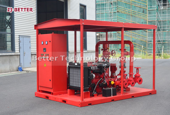 EDJ Fire Pump Unit with rain cover and lifting rings