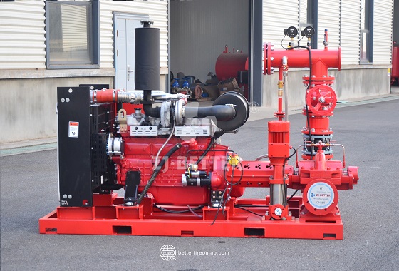 How does the energy-saving hydraulic design of this fire pump maintain high performance while reducing energy consumption?