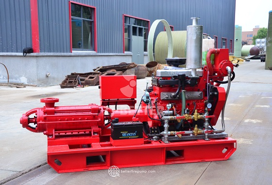 What are the energy-saving and cost-reduction benefits of this diesel engine pump set?